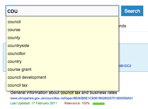 RICE uses auto-completion to predict your searches
